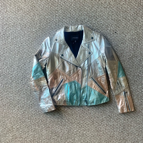 Bagatelle/ Neiman Marcus Metallic Leather Jacket - Picture 7 of 9